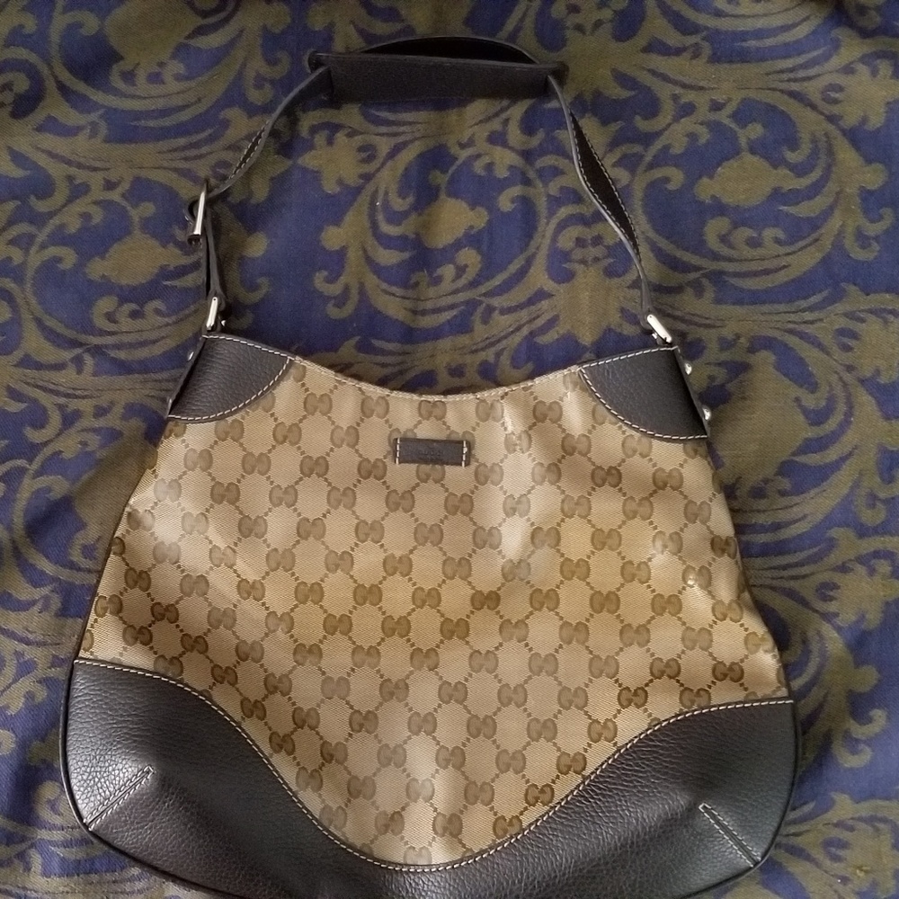 Gucci GG Monogram Canvas/Leather Shoulder Bag